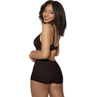 Model in Organic Cotton Shortie Underwear in color Black - Front View