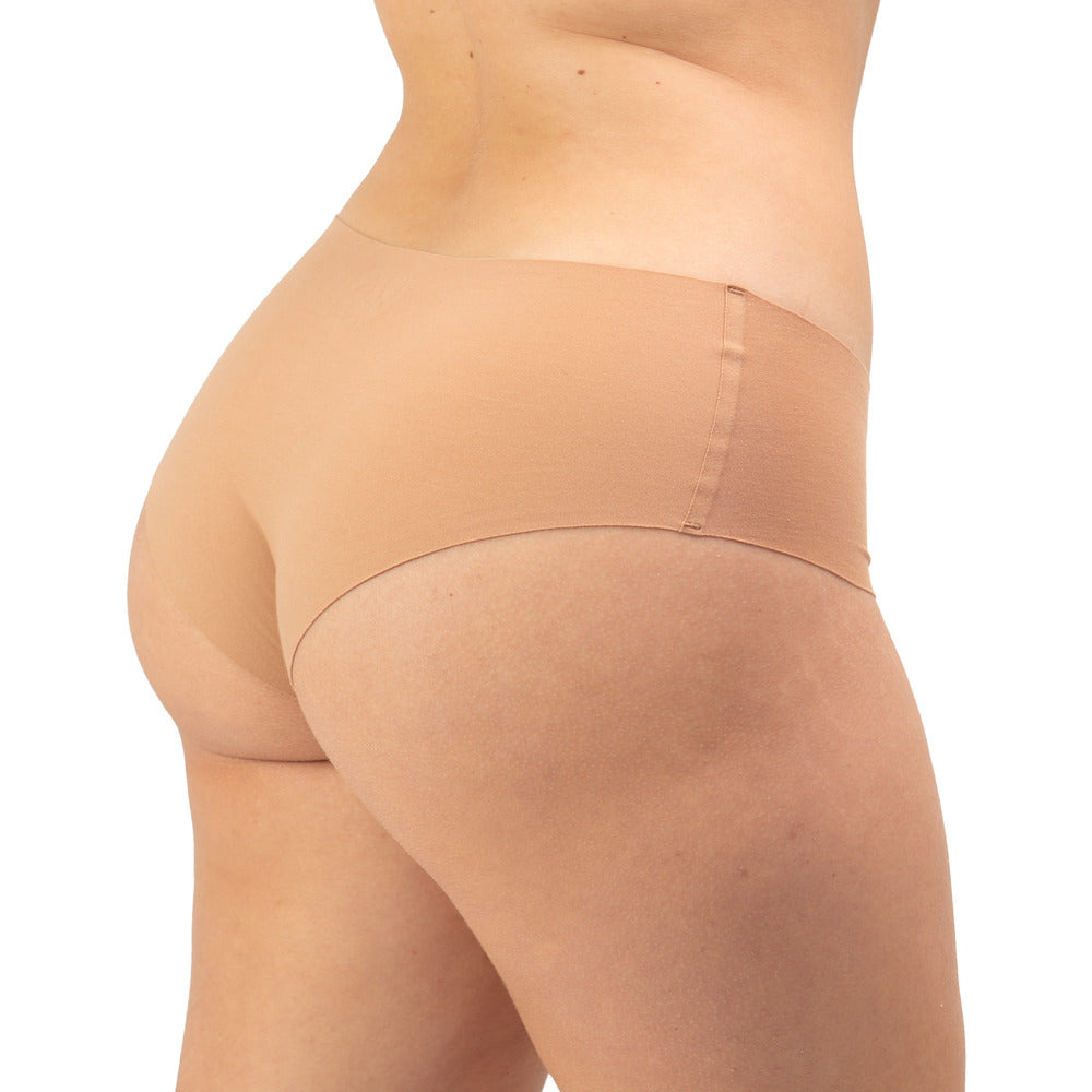 Women's Organic Cotton Low Rise Hipster underwear in color Sand - Back View