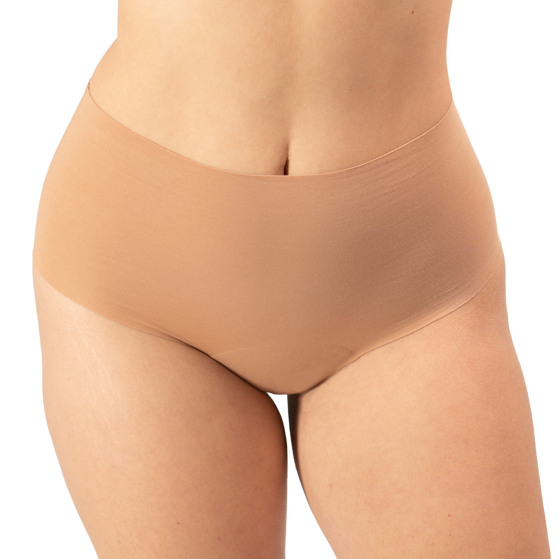 Women's High Waisted Bikini cotton underwear in the color sand - front view