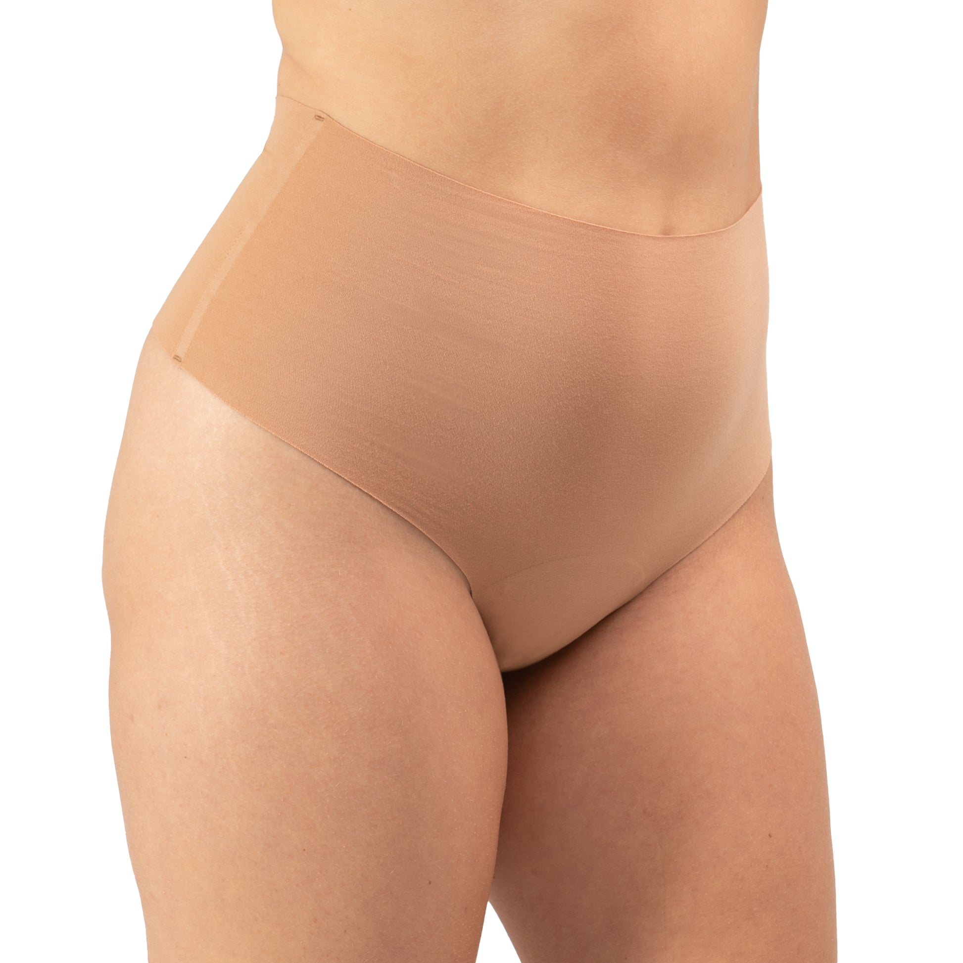 Women's High Waisted Bikini cotton underwear in the color sand - front view