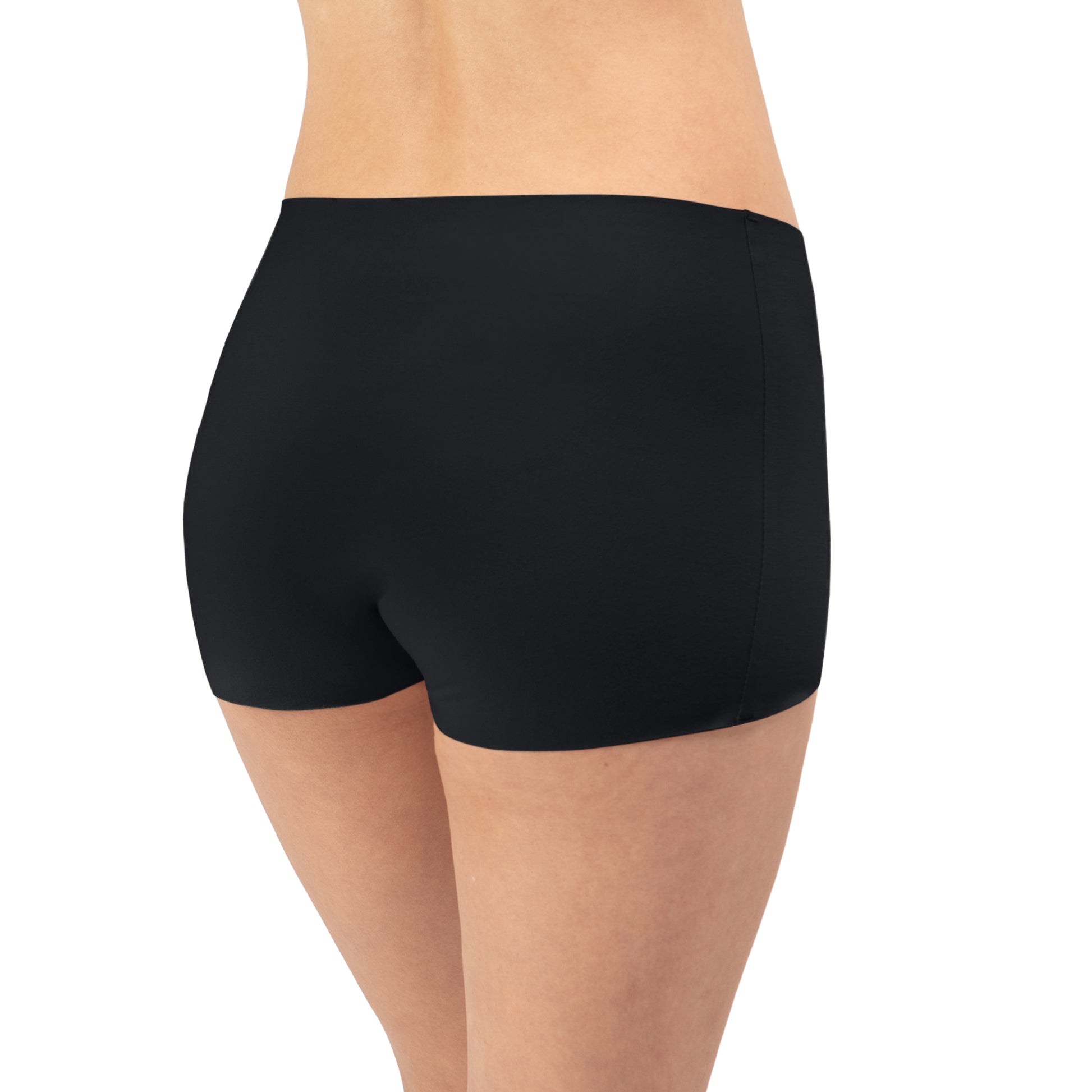 Women's Organic Cotton Shortie Underwear in color Black - Back View