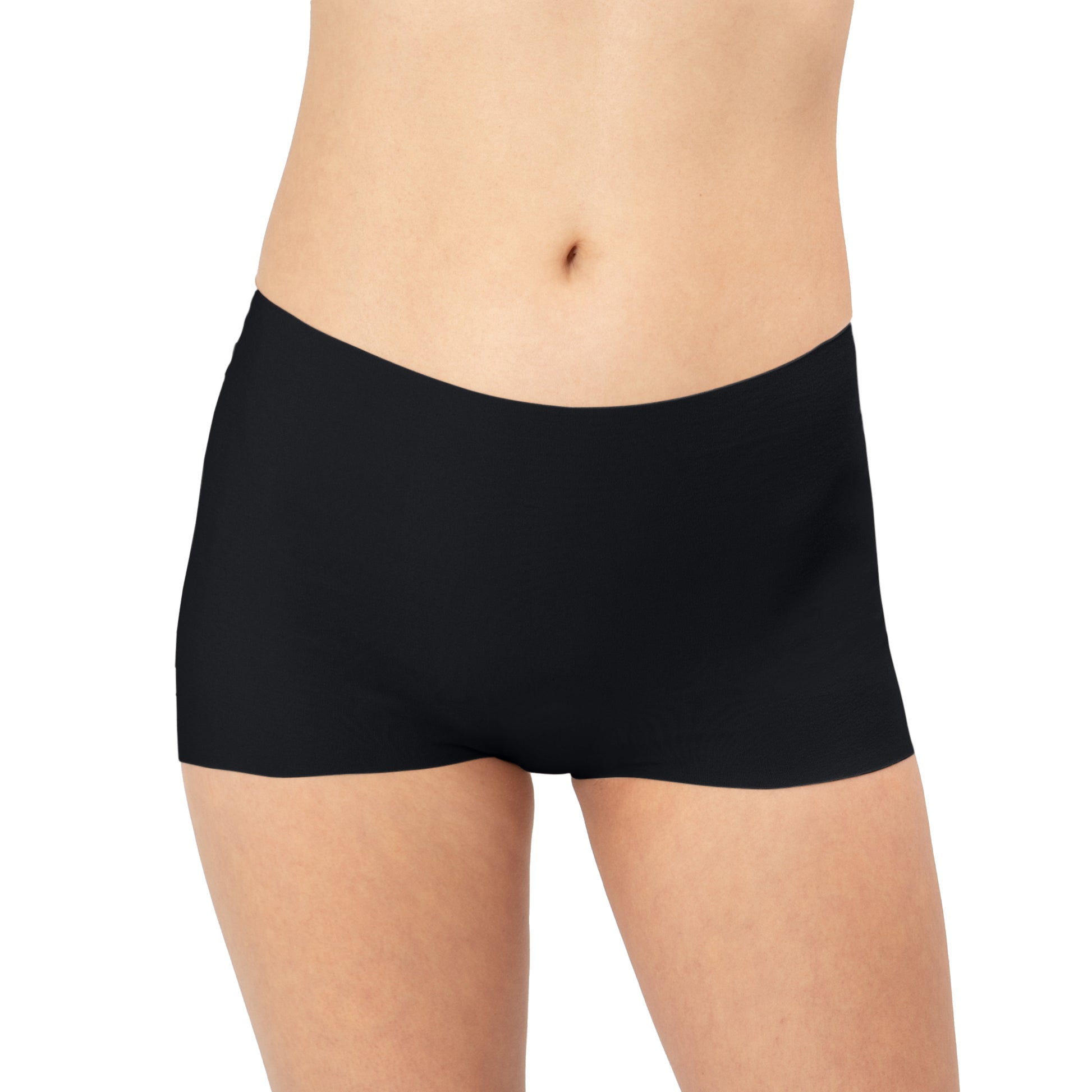 Women's Organic Cotton Shortie Underwear in color Black - Front View