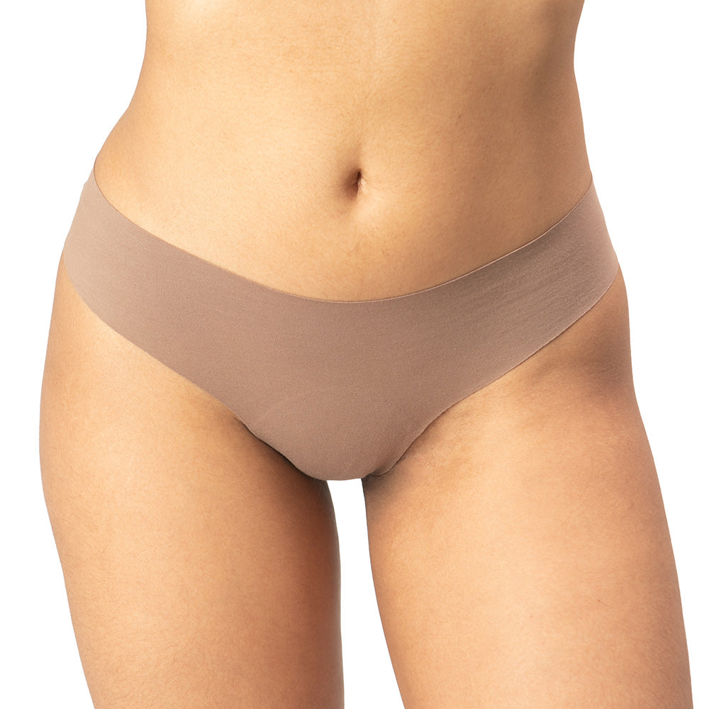 Seamless Thongs for Women No Show 2 Pack Women's Cotton Spandex